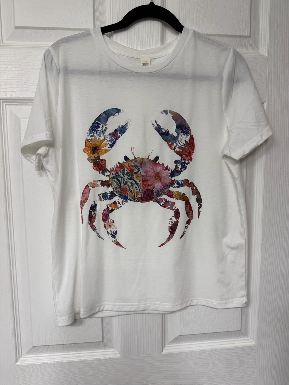 Floral Crab Graphic Tee - White